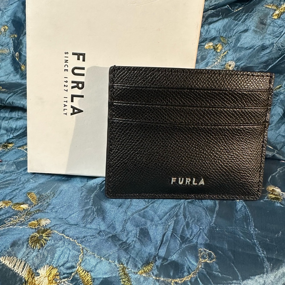 Furla Black Leather Card Holder